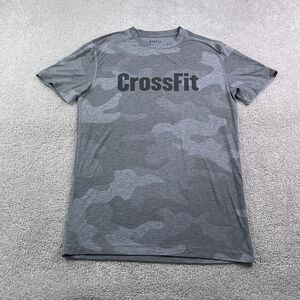 NoBull Shirt Mens Medium Grey Camo Crossfit Spellout Logo Gym Training Workout